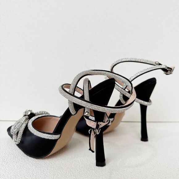 Frankie Hsu Stiletto High Heeled Pumps Sandals, Crystal Rhinestone - Picture 4 of 8